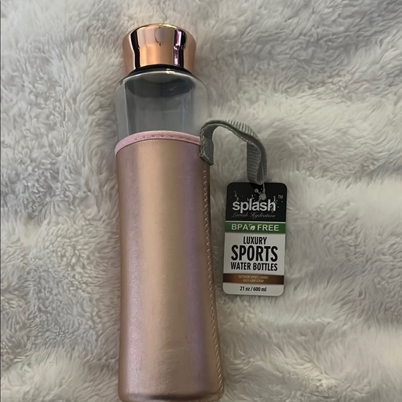 Splash Other - Splash Eco Glass Water Bottle 21oz – BPA Free & Reusable Metallic Pink